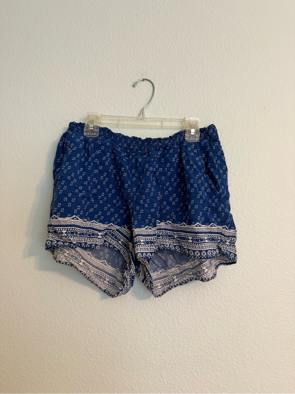 Old Navy Navy Blue Printed High Waist Shorts